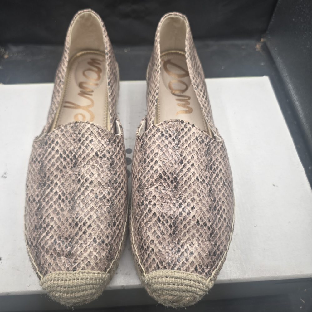 Sam Edelman Beige Snakeskin Espadrilles